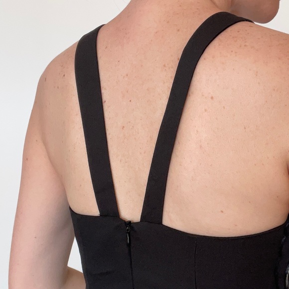 Faviana NY black evening dress / maxi / mesh with sequins - Picture 12 of 12